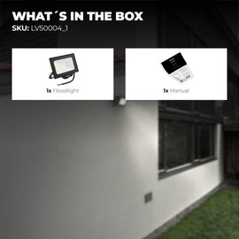 Ledvion Osram LED Spotlight, 20 Watt LED Floodlight, 6500 K Spotlight, 1700 Lumen Work Lighting, Outdoor Spotlight IP65 Waterproof, Floodlight with Quick Connection