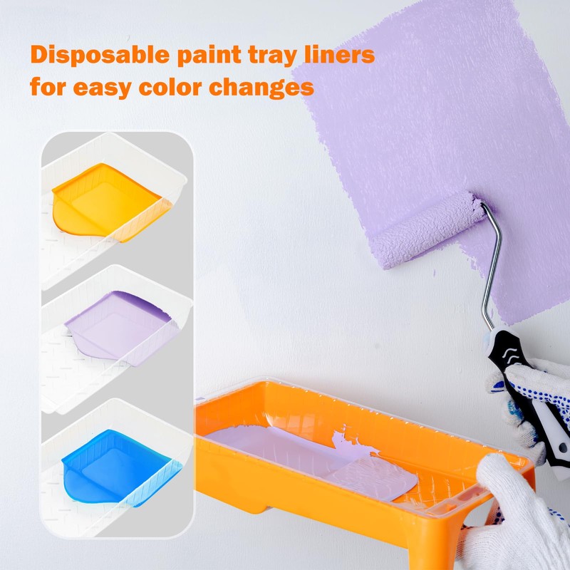Mister Rui Paint Tray Liner, Disposable Paint Tray, 4" Sturdy