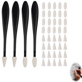 Set of 4 Sketch Wiping Pen, Head Sketch Trimmer Set with 40 Replacement Heads, Sketch Wiper, Drawing, Sketch Cutter, Erasing Sponge, Drawing Accessories, Art Supplies, for Painting and Sketching