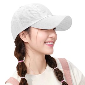 Harsever's Mesh Cap, Breathable, Mesh Cap, Women's, Kids' Cap, Men's Hat, Mesh Hat, Print, Plain, Sun Protection Hat, Fashion, UV Protection, Mountain Climbing, 9 Colors, white, Free size