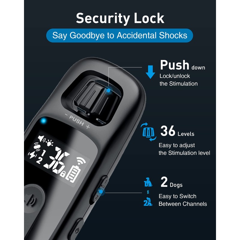 ABBIDOT Dog Shock Collar, 3300 FT Dog Training Collar with