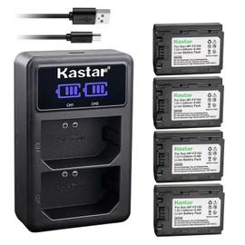 Kastar 4-Pack Battery and LED2 USB Charger Compatible with Sony NP-FZ100 Battery, BC-QZ1 Charger, VG-C3EM Camera Grip, A7 III, Alpha A7R III, A7R IV, A9, A6600, Alpha 9, A7R3 A7S III, A7 IV Camera