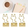 100Pcs Bunny Binder Clips Gold Cute Handle Durable Metal Multifunction