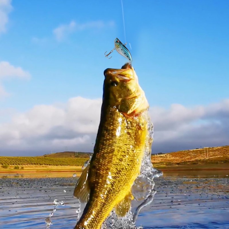 Fishing Lures, 3 Pieces Swimbaits with Barbed Hooks, Crank Baits