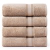 Lane Line Large Bath Towels Set (30" x 60") - Zero Twist 100% Cotton Bathroom Towels, Super Aborbent Luxury Bath Towels, Soft, Quick Dry Shower Towels, 4 Piece Extra Large Bath Towel Set - Taupe