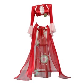 haikyuu Women Cosplay Swimsuit with Wrap Skirt Anime Two Piece Bathing Suit Halter Rave Swimwear Red