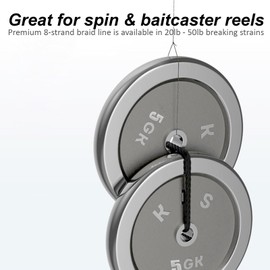 ReelFin X8 Braided Fishing Line, Long Casting, High Knot Strength (Gray, 30LB /100M)