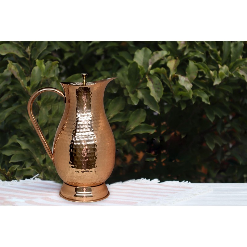 Bold & Divine Pure Copper Water Pitcher, Copper Pitcher with