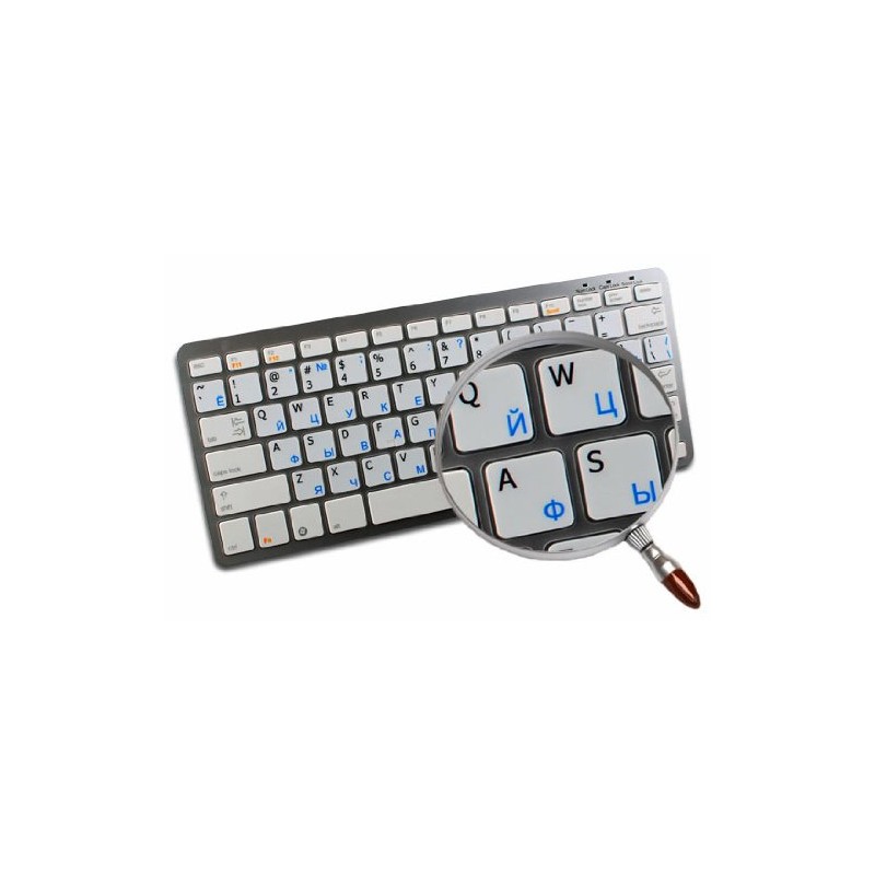 Russian Cyrillic - English Non-Transparent Keyboard Decals Black OR White