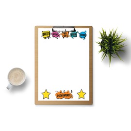 School Border Stationery USA Made Teacher Letterhead, 60 Letterhead Sheets, 8.5 x 11 Inches (Good Work)