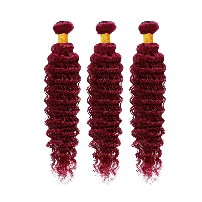 Luxvogue 12 14 16 Inch Human Hair Bundles Burgundy 99J