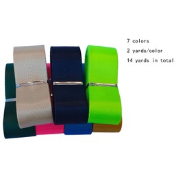 MONIDOOR Nylon Webbing 1.5 Inch 14 Yards Durable Flat Nylon Strap Belt 7 Colors for Backpack,Cargo Strap,Pet Leash or Collar,Gardening,Craft(1211 Mixed Color 11,1.5 Inch)