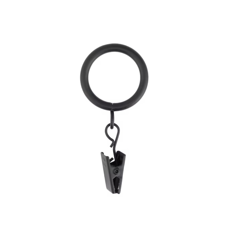Style Selections 7-Pack 1-in Black Steel Curtain Rings