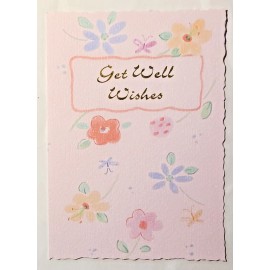 Majestic Greetings 1 Get Well Greeting Card/Envelope Flowers Loving Bright Cheery Wishes Drawing