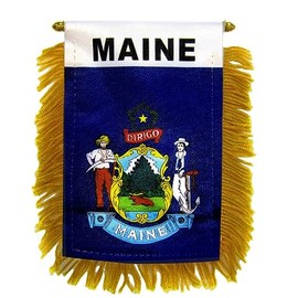 Wholesale lot 3 State of Maine Mini Flag 4"x6" Window Banner w/suction cup