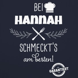 Geschenk mit Namen personalisiert by Shirtracer - Apron - Cooking Apron - "Bei Name schmeckts am besten I Geschenk Kochen Oma I Mama I Opa I Papa [German Language], 3 Navy Blue