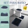 3pz Tapete Baño Ultra Suave Alfombra Antidesliz Absorbente