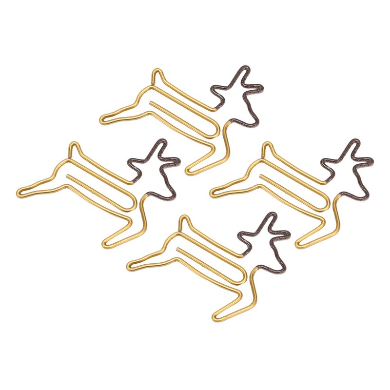 100pcs Shaped Paper Clips Deer Shape Metal Portable Office Clips