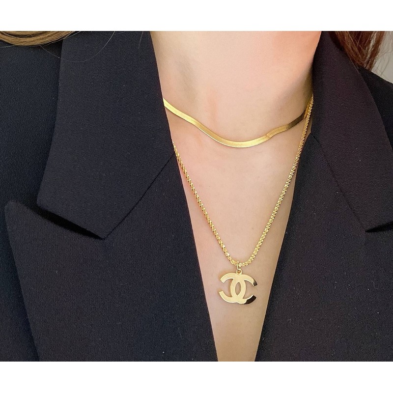 18k 3mm snake rope snake silver necklace Jihejung female celebrity