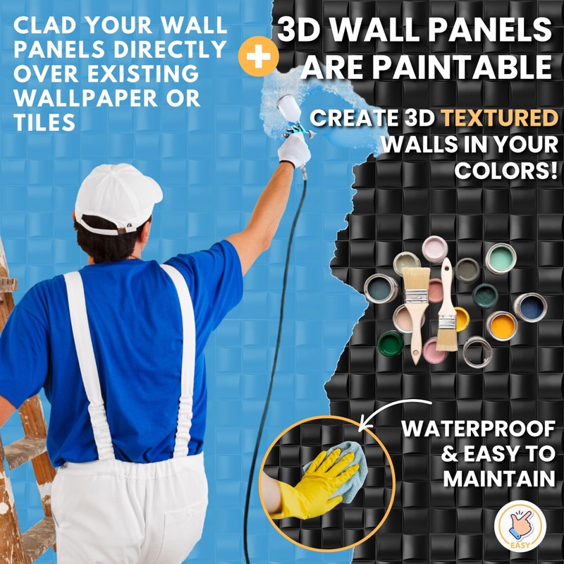 NOVECRAFTO Lattice Effect 3D Wall Panels - 6 Sheets Covering