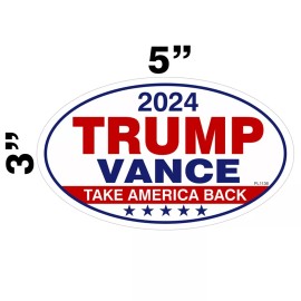 Sticker Sector Trump Vance 2024 Oval Take American Back Sticker Truck Bumper Vinyl Decal PL1136