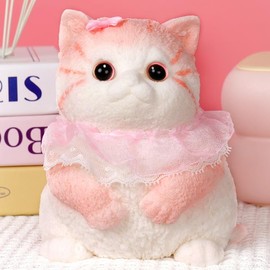 Large Taba Squishy Cat Squishy Dog Handmade Cute Cat DIY Squeeze Toy, Hyperreal Kawaii Cat Simulation Lovely Toy, Squeeze Autism Toys Stress Relidf toy, Silicone Pinch Cat:_A Pink Cat