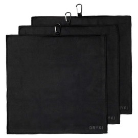 DRYKI Pañuelos absorbentes del Sudor, los pañuelos Deportivos Originales de Microfibra para Absorber el Sudor de Las Manos, la Cara y el Cuerpo (Negro clásico, Paquete de 3 Tallas XL)