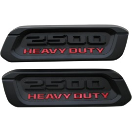 XTREME TRUX Matte Black Red Fender Hood Emblem Nameplate For 19-24 Dodge Ram 2500 68362212AB