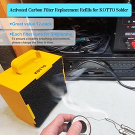 Shurex 12 Pack Activated Carbon Filter Replacement Refills for KOTTO Solder Smoke Absorber Fume Ventilation Extractor, Compatible with ToolBud Solder Fume Extractor and Your DIY Fume Extractor