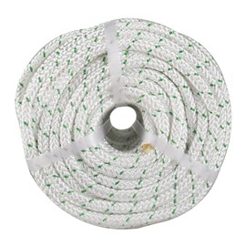 LiGuVCY 3/8IN Heavy Duty Braid Polyestert Rope, 100FT High Strength Arboris Tree Rope for Camping, Swing and Gardening (White)