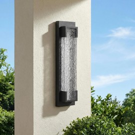 Hyunbae Outdoor Wall Light, 18.9" Large LED Modern Outdoor Wall Sconce, Waterproof Exterior Lighting Fixture with Acrylic Water Ripple Lamp 2700K Outdoor Porch Lights for House, Garage Dimmable