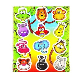 Henbrandt Mini Jungle Sticker for Kids Children | Party Bag Fillers- 6 Packs of Stickers