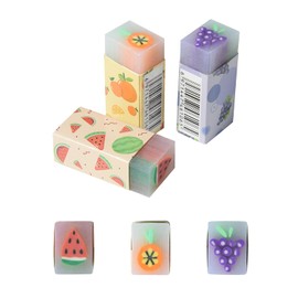 HILAZA 18 piezas de gomas de borrar lindas con forma de frutas para niños a granel, gomas de borrar de gelatina Kawaii divertidas para lápices, suministros escolares, premios, regalos y recuerdos de
