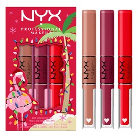 Nyx Professional Makeup, Shine Loud Trío Holidays, Tono Rojo, Café y Morado                                                                           