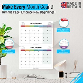 Wall Calendar 2025-2026 – 18 Month Calendar 2025-2026 Landscape Full Year Wall Planner July 2025 – December 2026