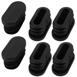 uxcell 30mmx15mm Plastic Non Slip Oval Chair Table Leg Protectors Cap Tube Insert 6pcs
