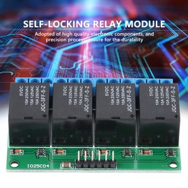 Regun 4 Channel 5V Flip-Flop Latch Relay, Relay Module Bistable Self-Locking Low Pulse Trigger Module for Automotive Electronic Motor