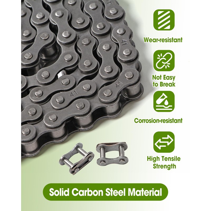 #41 20 ft Roller Chain with 2 Connecting Links and
