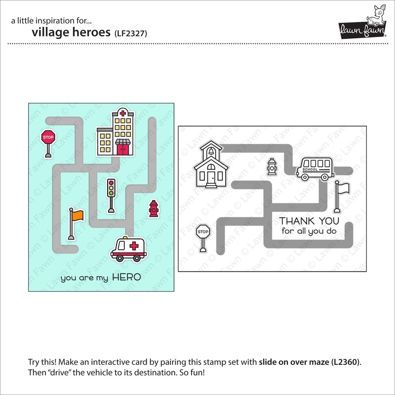Lawn Fawn LF2327 Village Heroes 4x6 Clear Stamp Set
