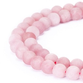 BRCbeads Rose Quartz Natural Gemstone Loose Beads 6mm Matte Round Crystal Energy Stone Healing Power for Jewelry Making