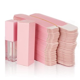 COSIDEA 25Pcs 25 * 25 * 86Mm Caja de Papel Artesanal para Brillo Labial 350Gms Caja de Embalaje de Lápiz Labial para Tubos Lipgloss (Caja de Papel Rosa 25Pcs)