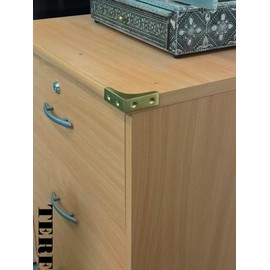TERF® Traditional Vintage Polished Brass Chest Corner Bracket 50mm (2 inch) Heavy Duty Repair Angle Brace with Fixing Screw for Chest Box Cupboard Desk Drawer Cabinet Table and Multi Use - Pack of 4
