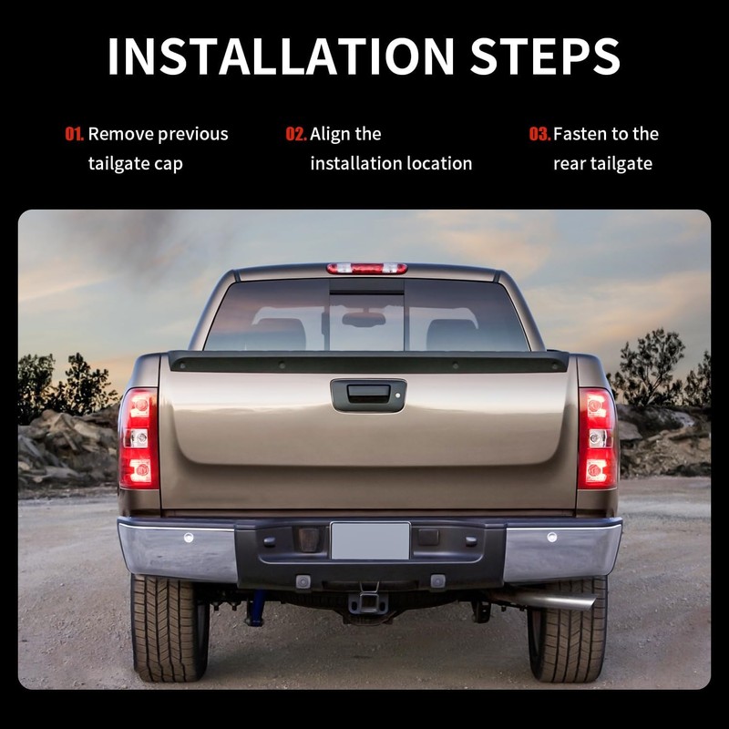 KARPAL Tailgate Molding Spoiler Cap Top Protector Trim Compatible with