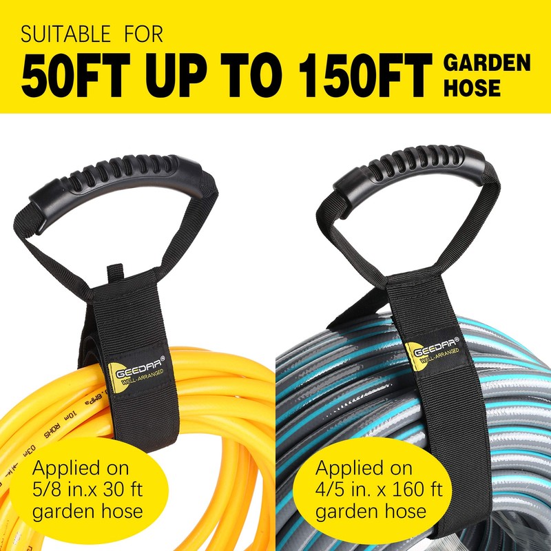 Water Hose Storage Straps (2 Pack) for 50-150 ft Garden