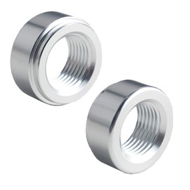 DEWHEL Pair 3/8" NPT Pipe Thread Aluminum Weld On Fitting Bung (Silver)