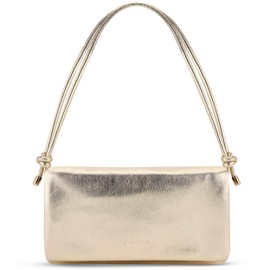 Expatrié Juliette Women's Shoulder Bag, Stylish Clutch Bag for Wedding, Party & Leisure, 2-in-1 Small Handbag, Crossbody Bag for Women, Adjustable Shoulder Strap, gold