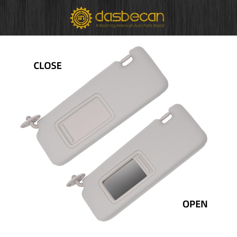 Dasbecan Gray Left Driver Side Sun Visor Compatible with 2005-2010