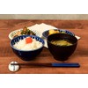 ih-007-01 Tableware East Rice Bowl, Blue Tokusa, Japanese Tableware, Blue