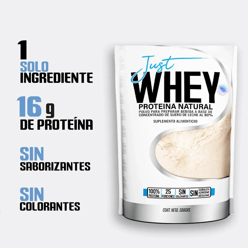 Proteína Whey Protein BHP Nutrition 500 g, Sin Sabor