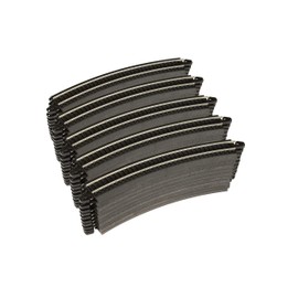 Bachmann Trains - Snap-Fit E-Z TRACK 18” RADIUS CURVED TRACK - BULK (50 pcs) - STEEL ALLOY Rail With Black Roadbed - HO Scale